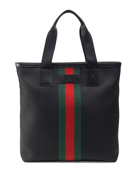 gucci black canvas tote.